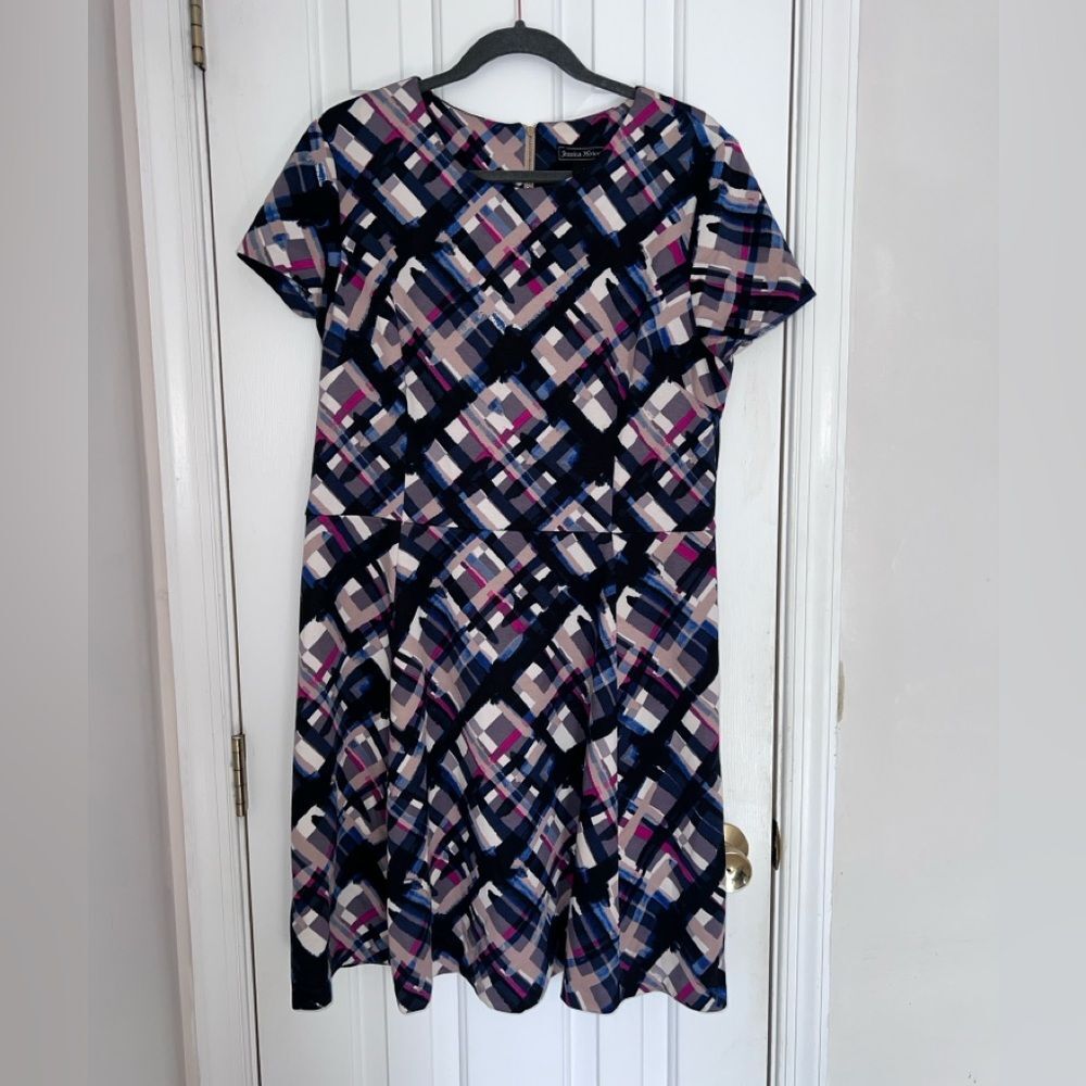 Jessica Howard sz 16 Geometric, A-line Fit and Flare Dress